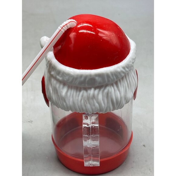 gift craft Santa's sipper cup with straw plastic red white handle READ used see - Picture 6 of 7
